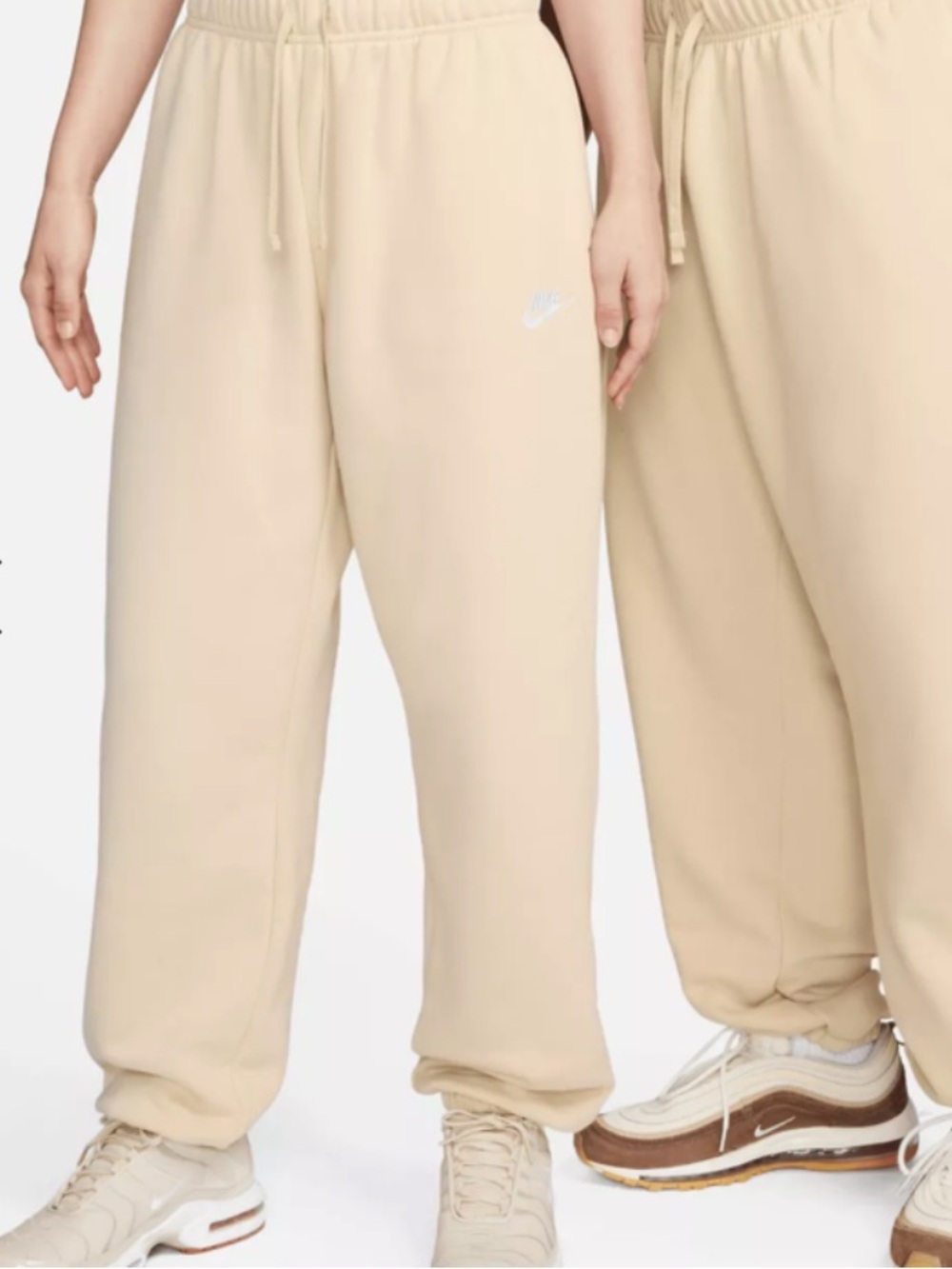 Nike Women's Sportswear Club Fleece Mid-Rise Oversized Sweatpants, Sanddrift